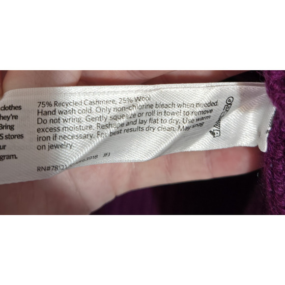 EILEEN FISHER Women's Recycled Cashmere Wool Sweater XS Jam Oversized Heavy - Picture 11 of 14